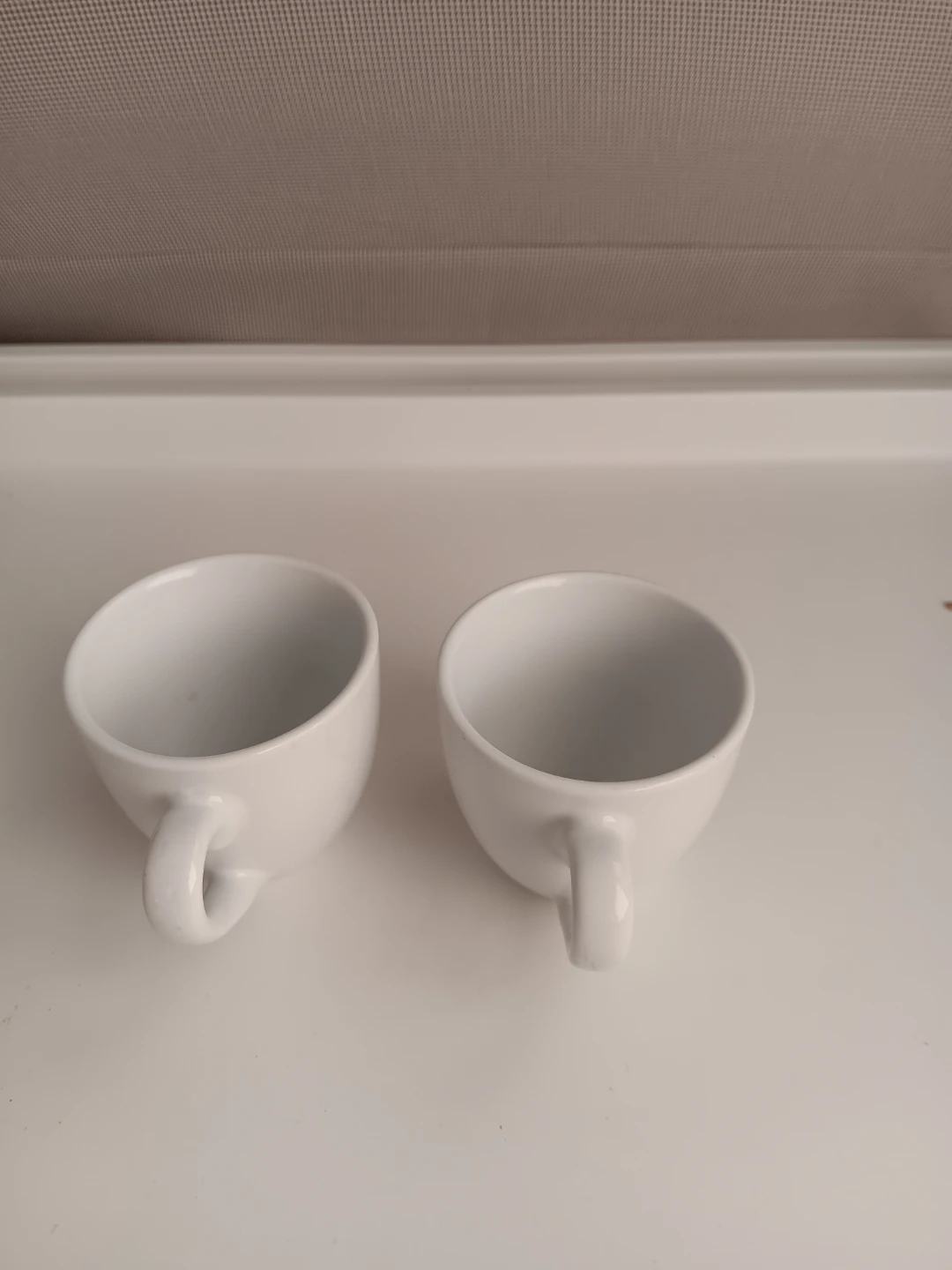 Two White Espresso cups