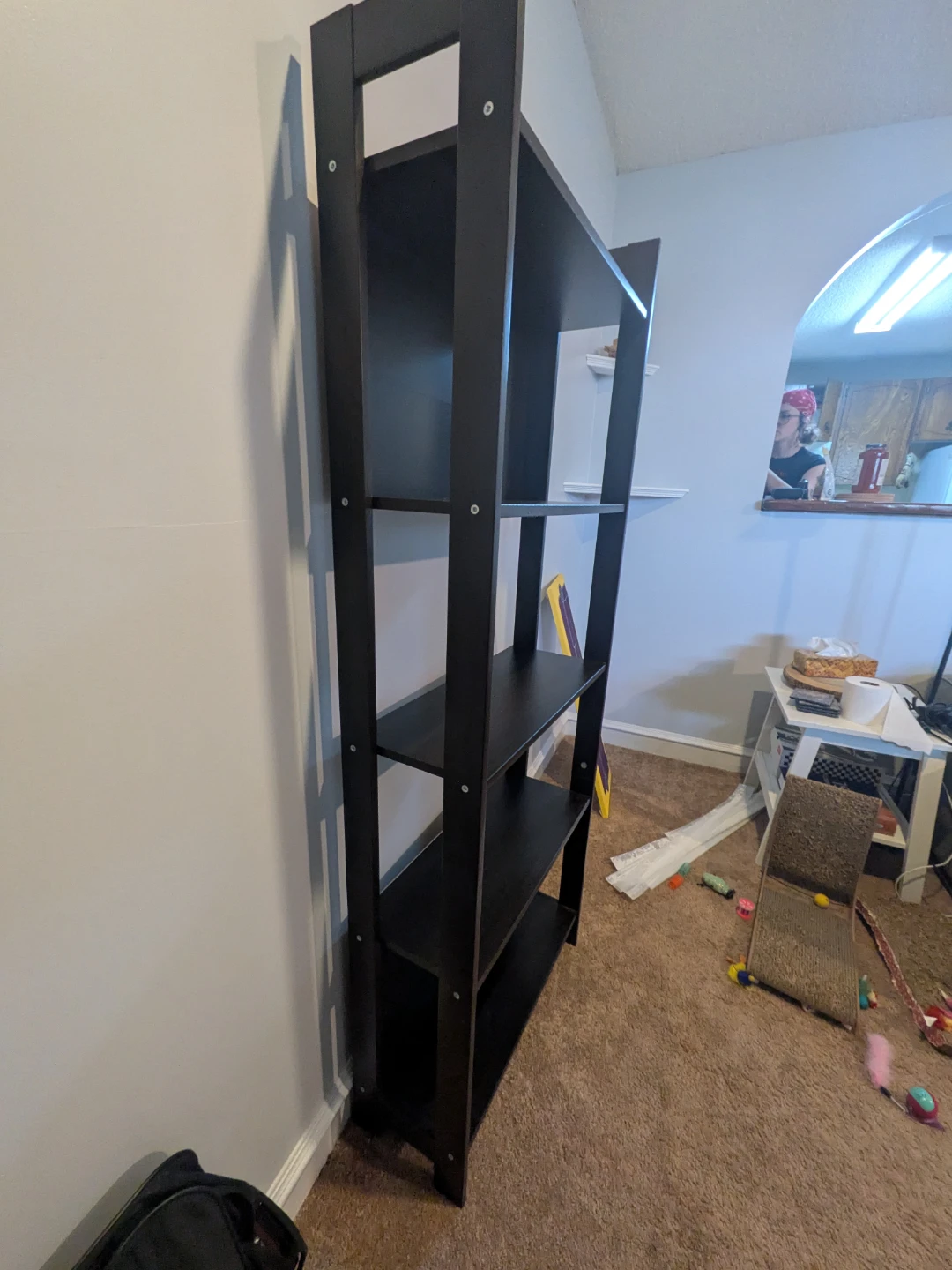 Dark Wood Ladder Shelf - photo 2