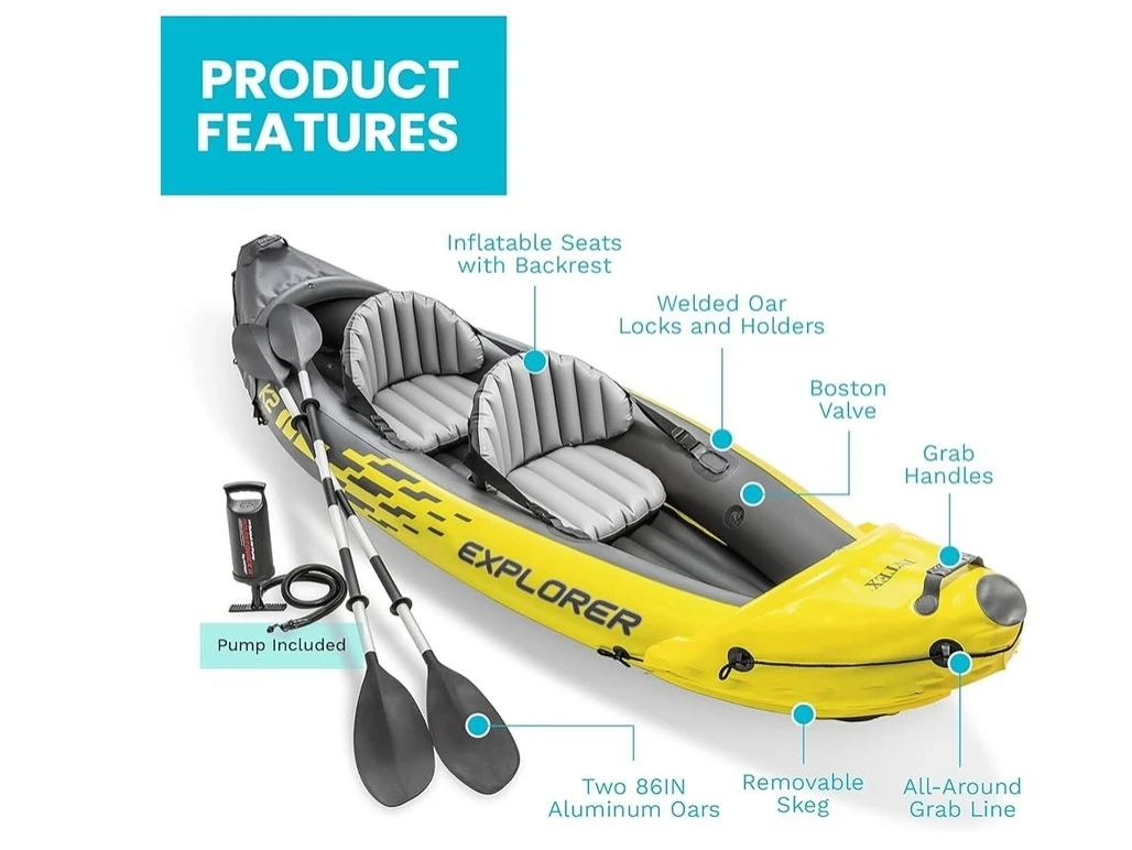 Intex Explorer K2 Kayak - Yellow - photo 2