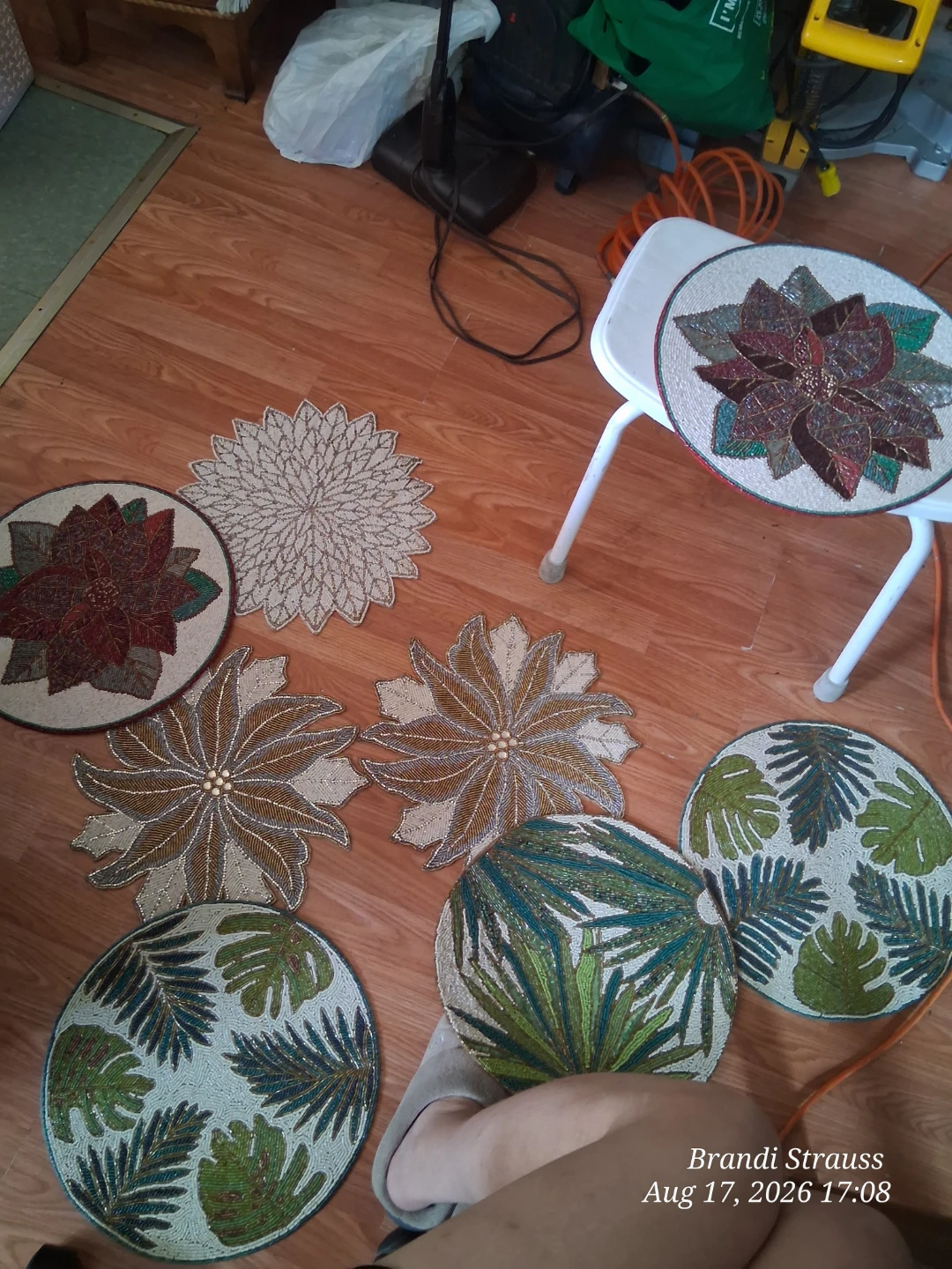 Beaded decorative mats