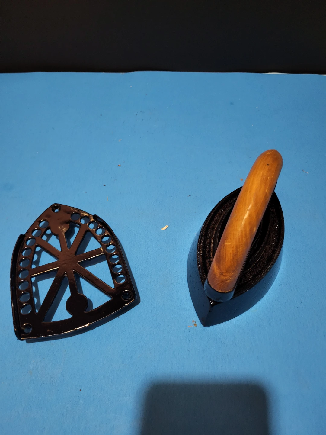 Vintage Sad Iron With Tray