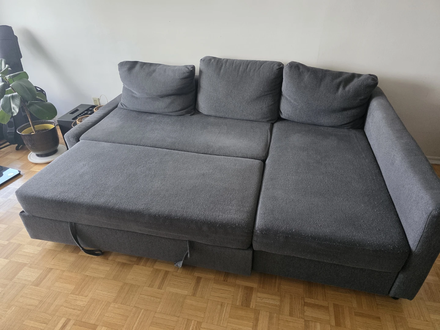 Grey Sectional Sofa Bed with Chaise - photo 2