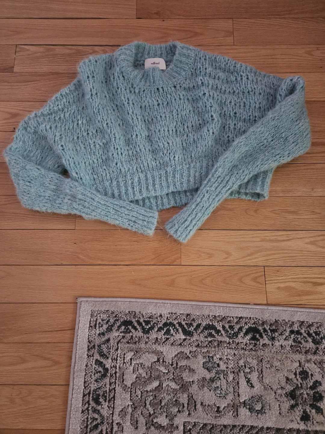 Wilfred Mint Green Cropped Knit Sweater