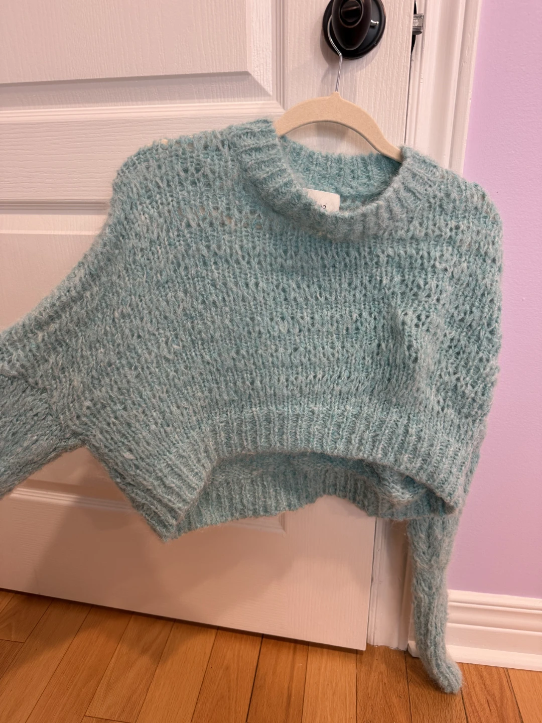 Wilfred Mint Green Cropped Knit Sweater - photo 5
