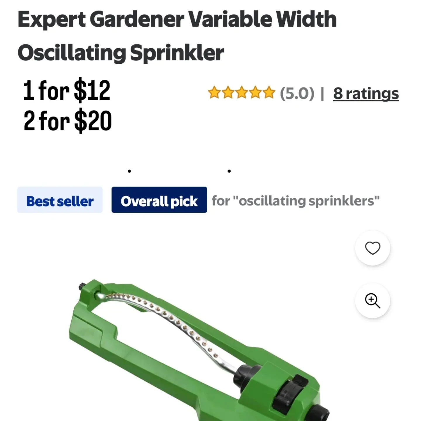 Expert Gardener Oscillating Sprinkler