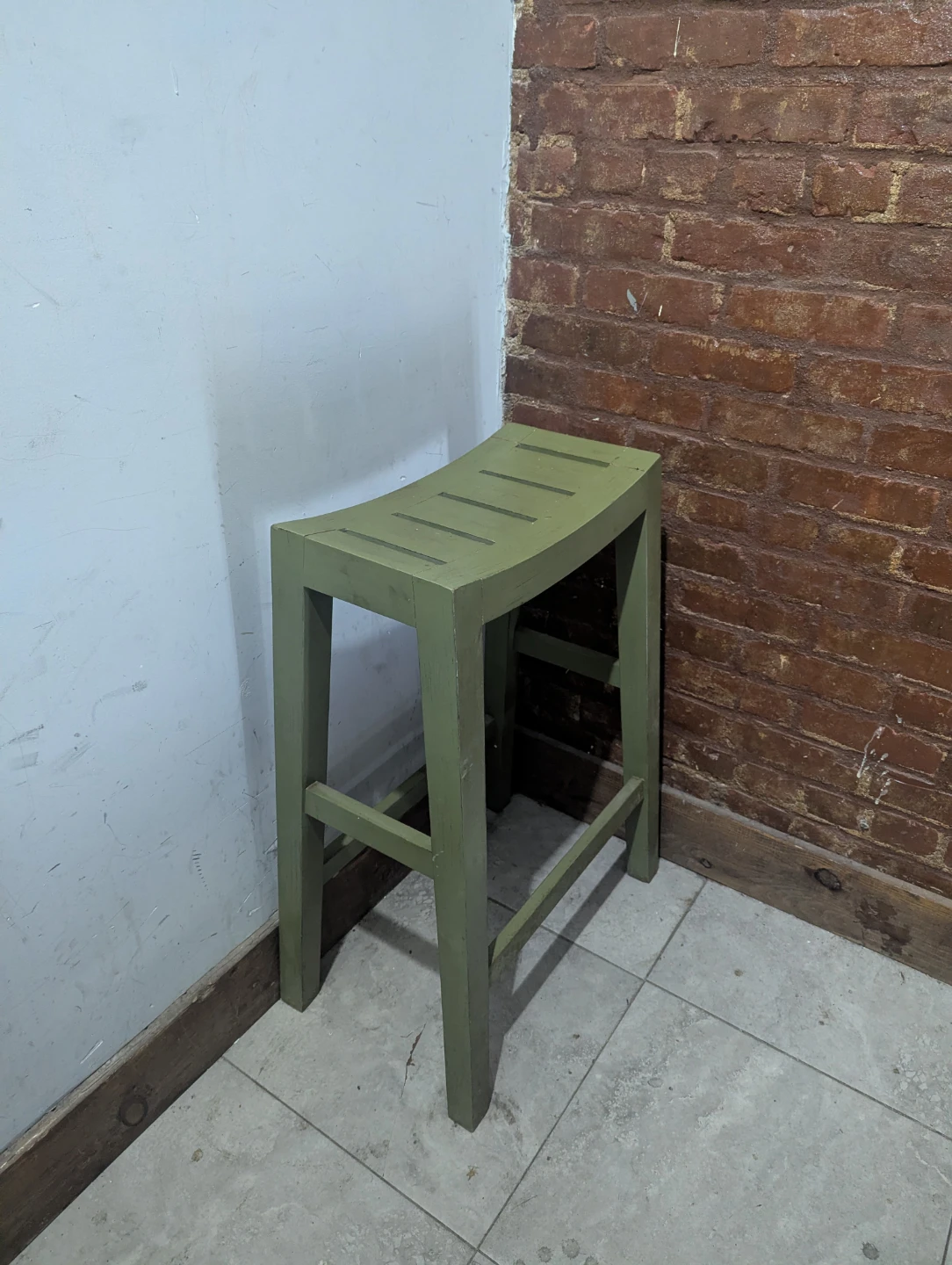 Green Wooden Bar Stool - photo 4