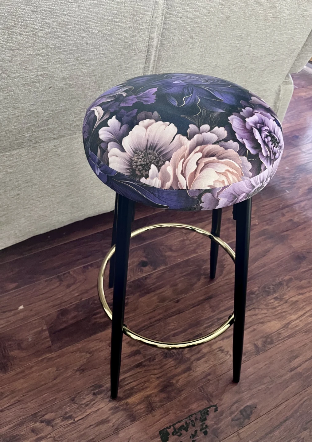 Set of 4 Bar Stools - Floral Pattern - photo 5
