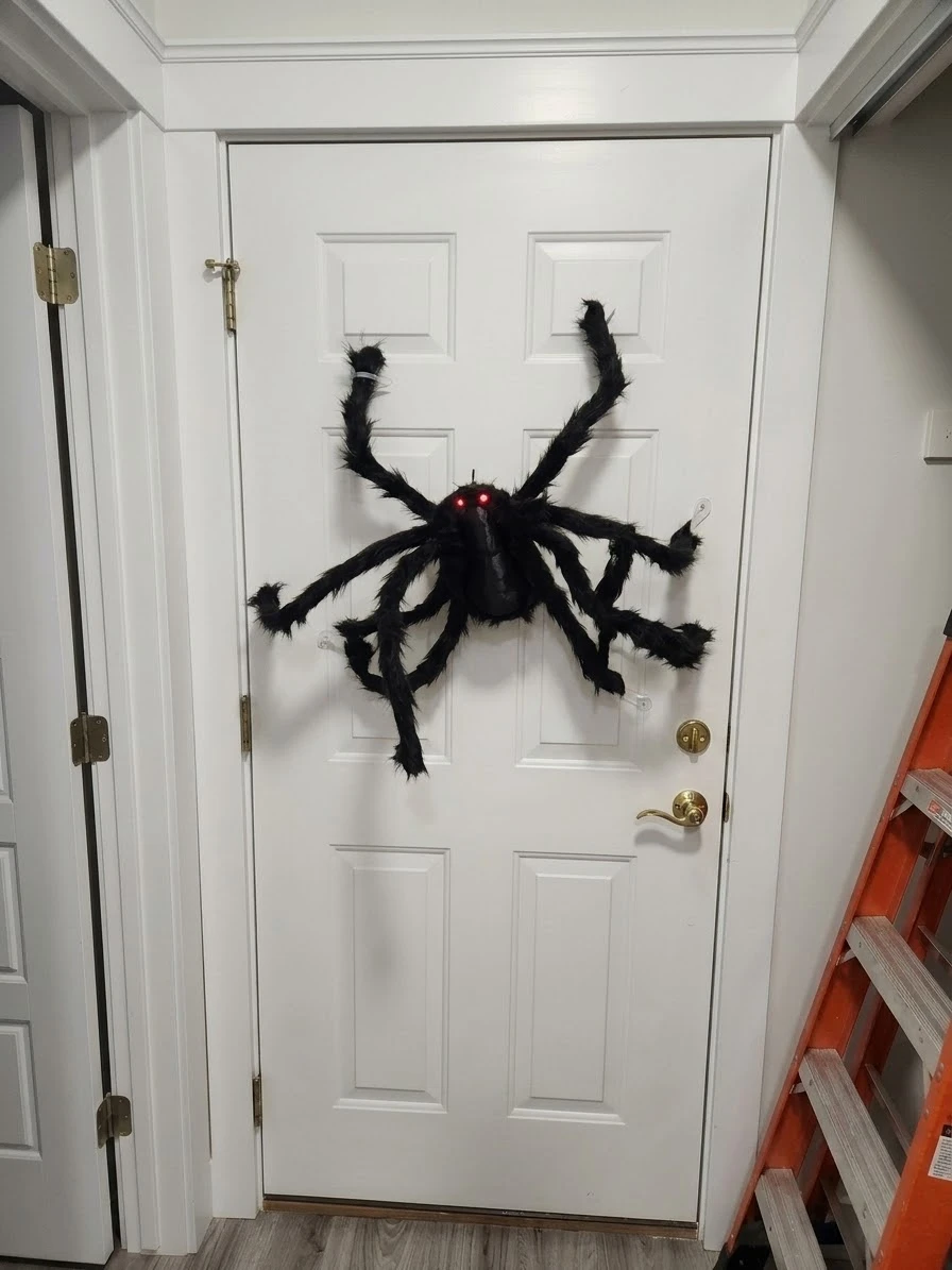 Large Black Fuzzy Spider Prop
