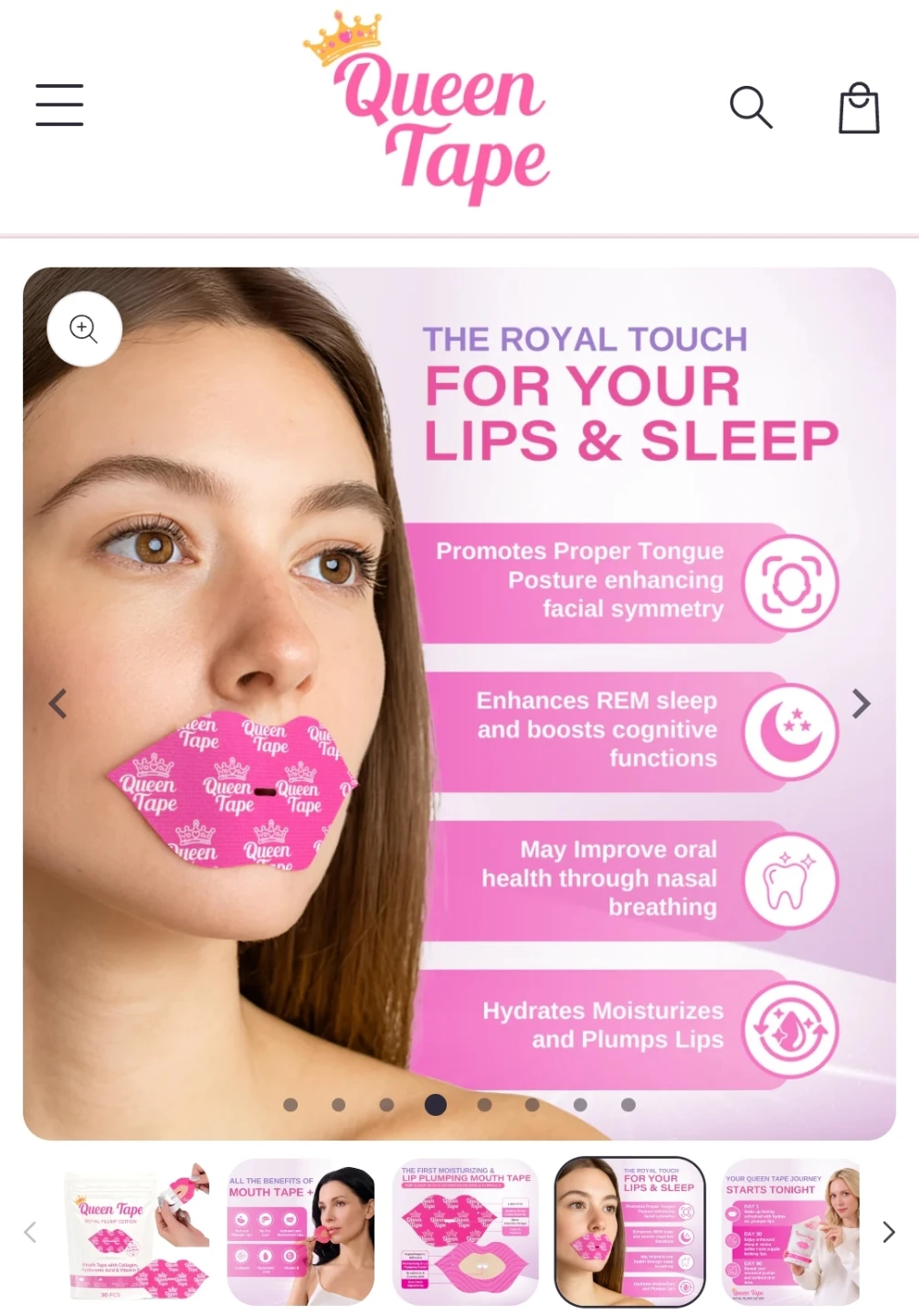 Queen Tape Hydrating Collagen Mouth Tape - photo 3