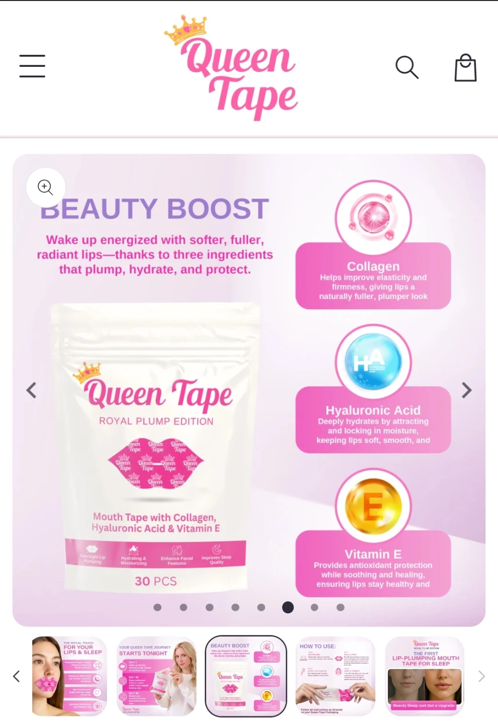 Queen Tape Hydrating Collagen Mouth Tape - photo 4