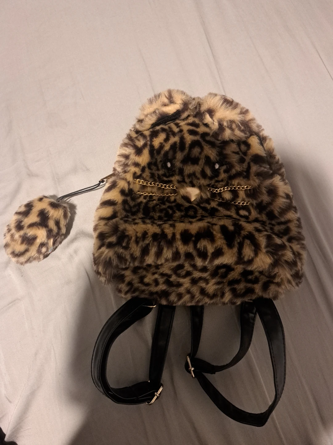 The Children's Place Leopard Faux Fur Backpack