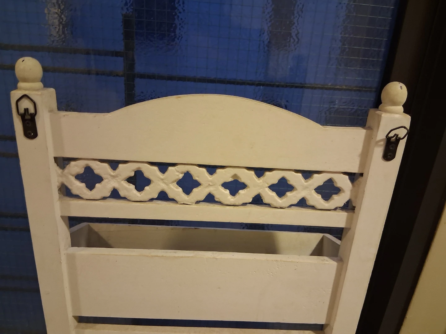 White Wooden Tiered Shelf Unit