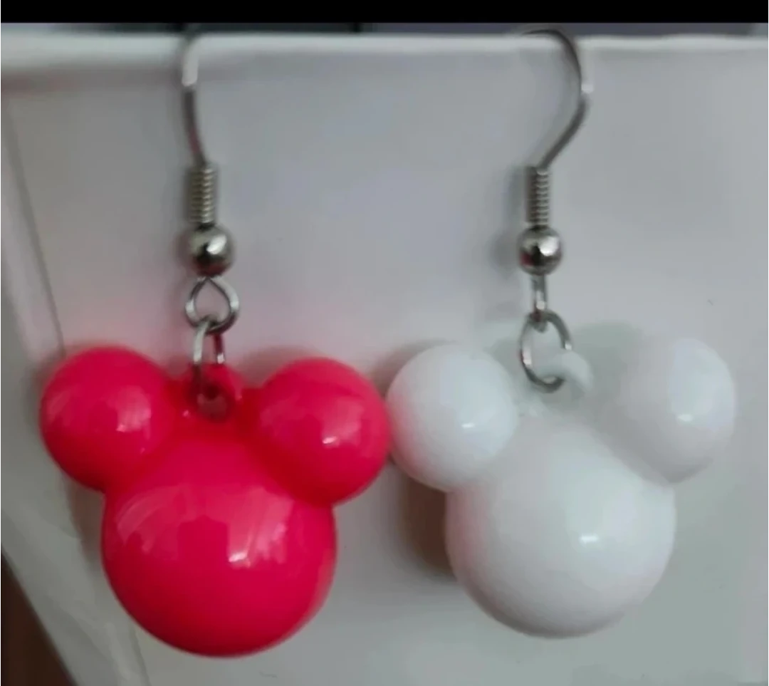 Bundle-Mickey Mouse Earrings & Black Beaded Bracelet