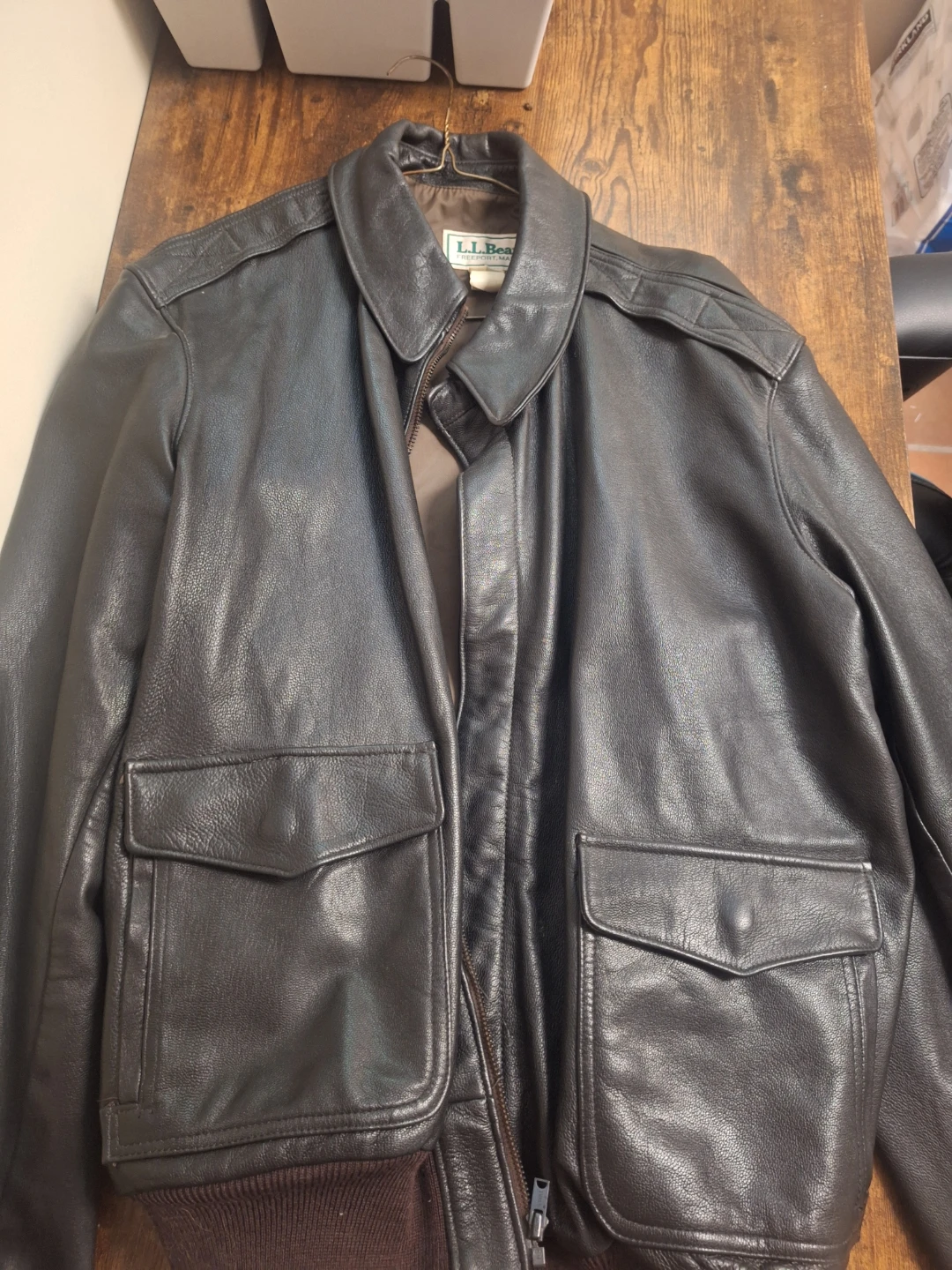 L.L.Bean Men's Leather Bomber Jacket - photo 2