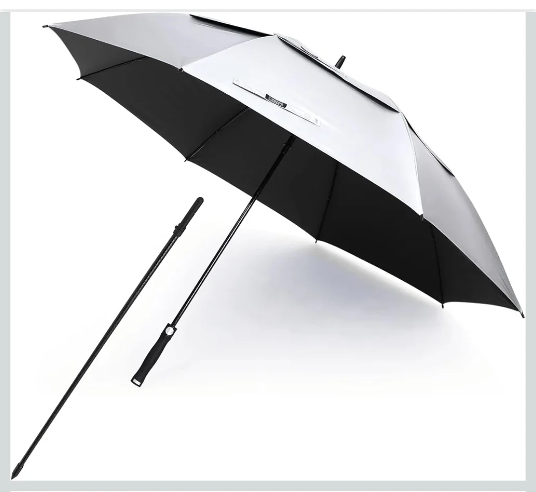 G4Free Silver golf outdoor Umbrella with rod and Case