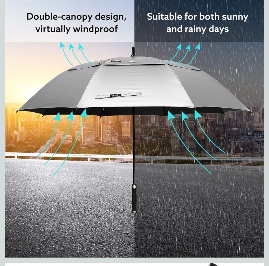 G4Free Silver golf outdoor Umbrella with rod and Case - photo 4