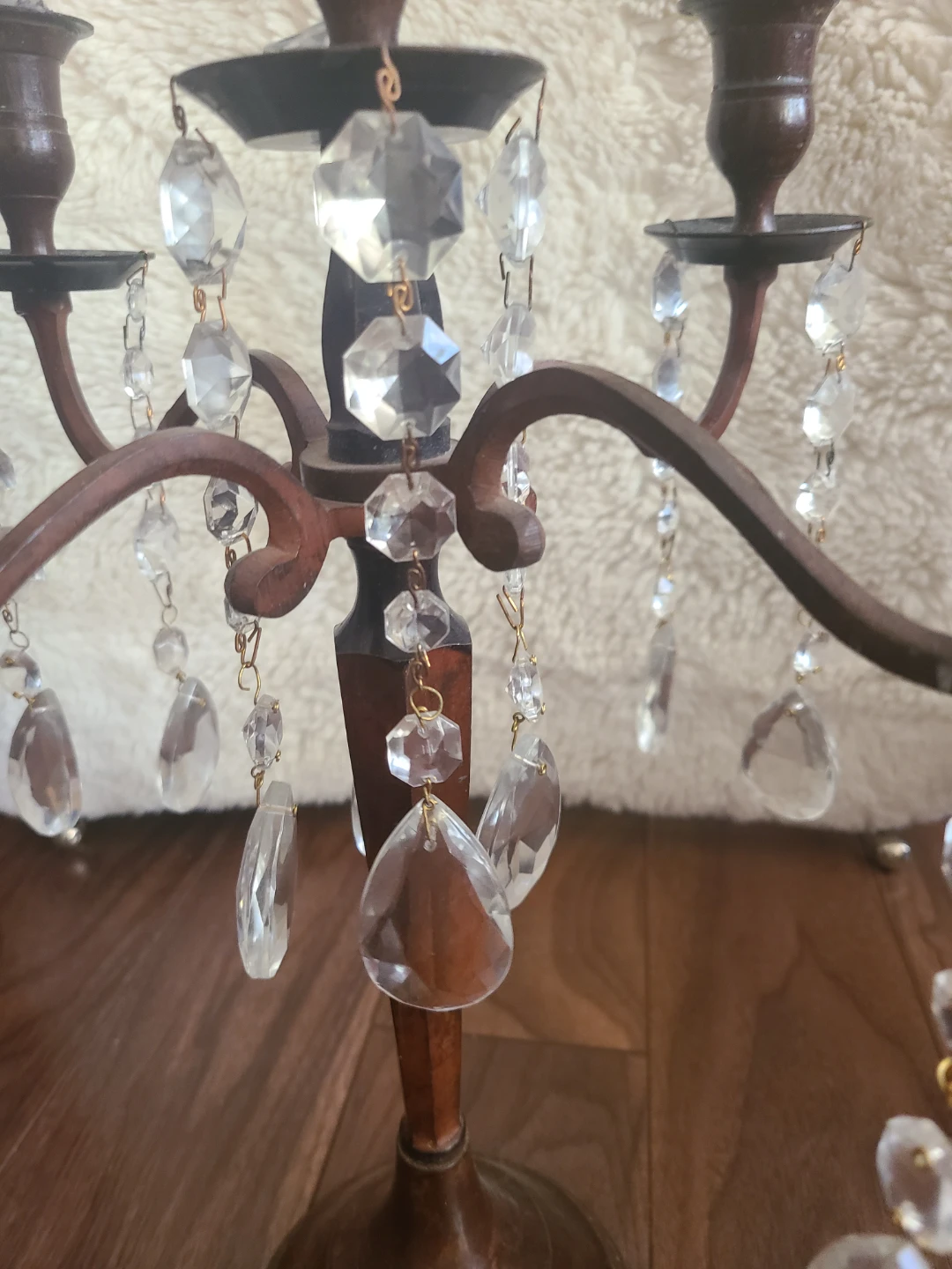 2 Ornate Crystal Candelabras - photo 5
