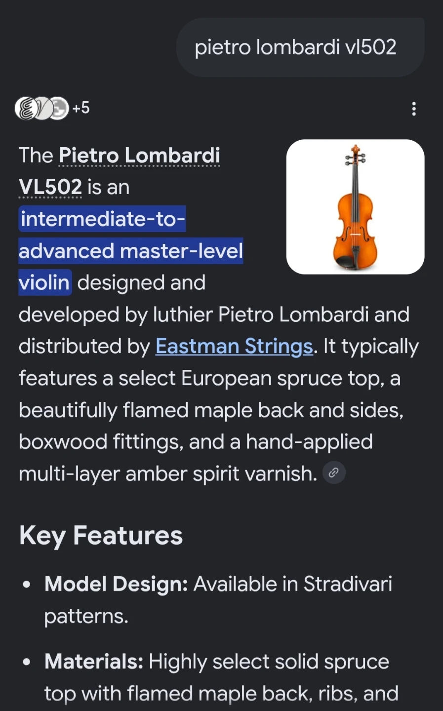 Pietro Lombardi Violin with Case and Bow - photo 4
