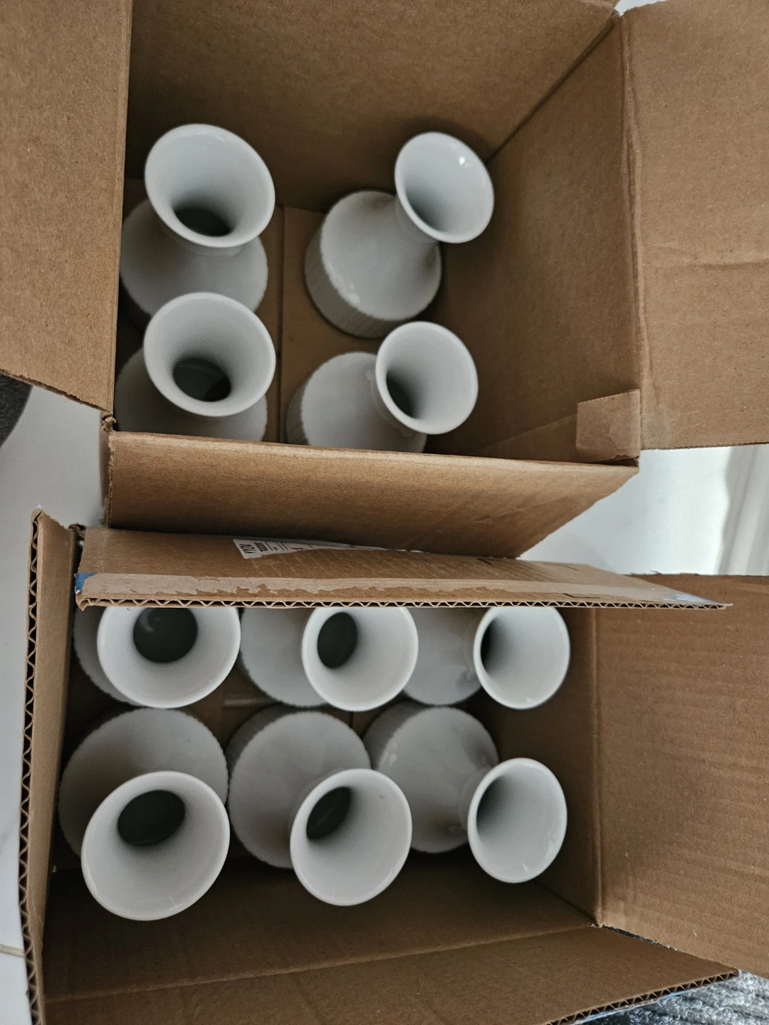 Set of 10 White Ceramic Vases - photo 2