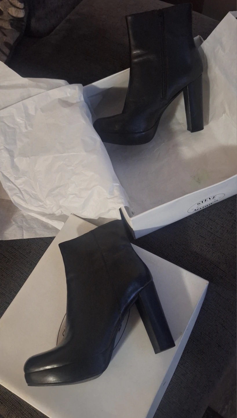 Steve Madden Black Heeled Ankle Boots