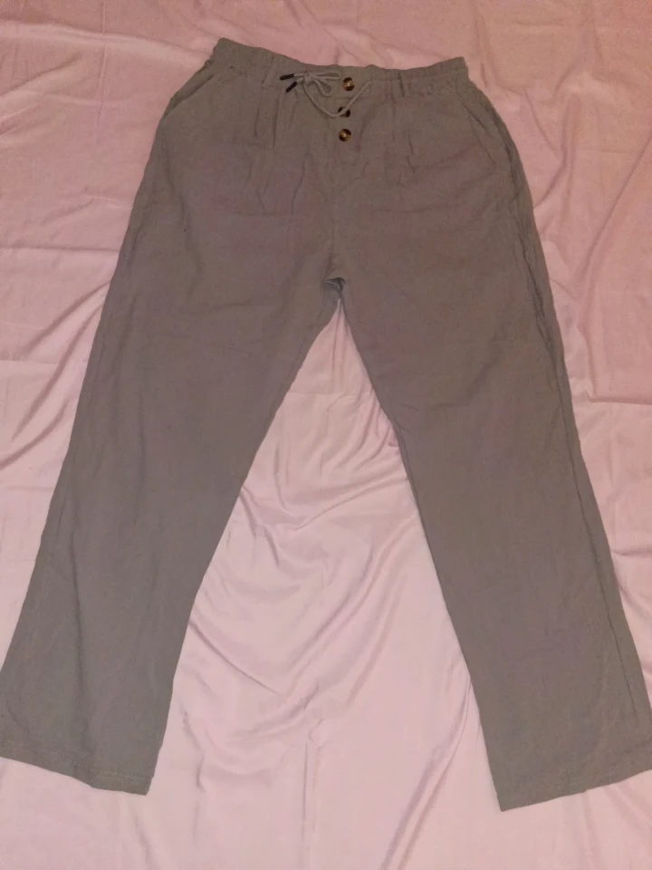 Light Blue Elastic Waist Pants - photo 3