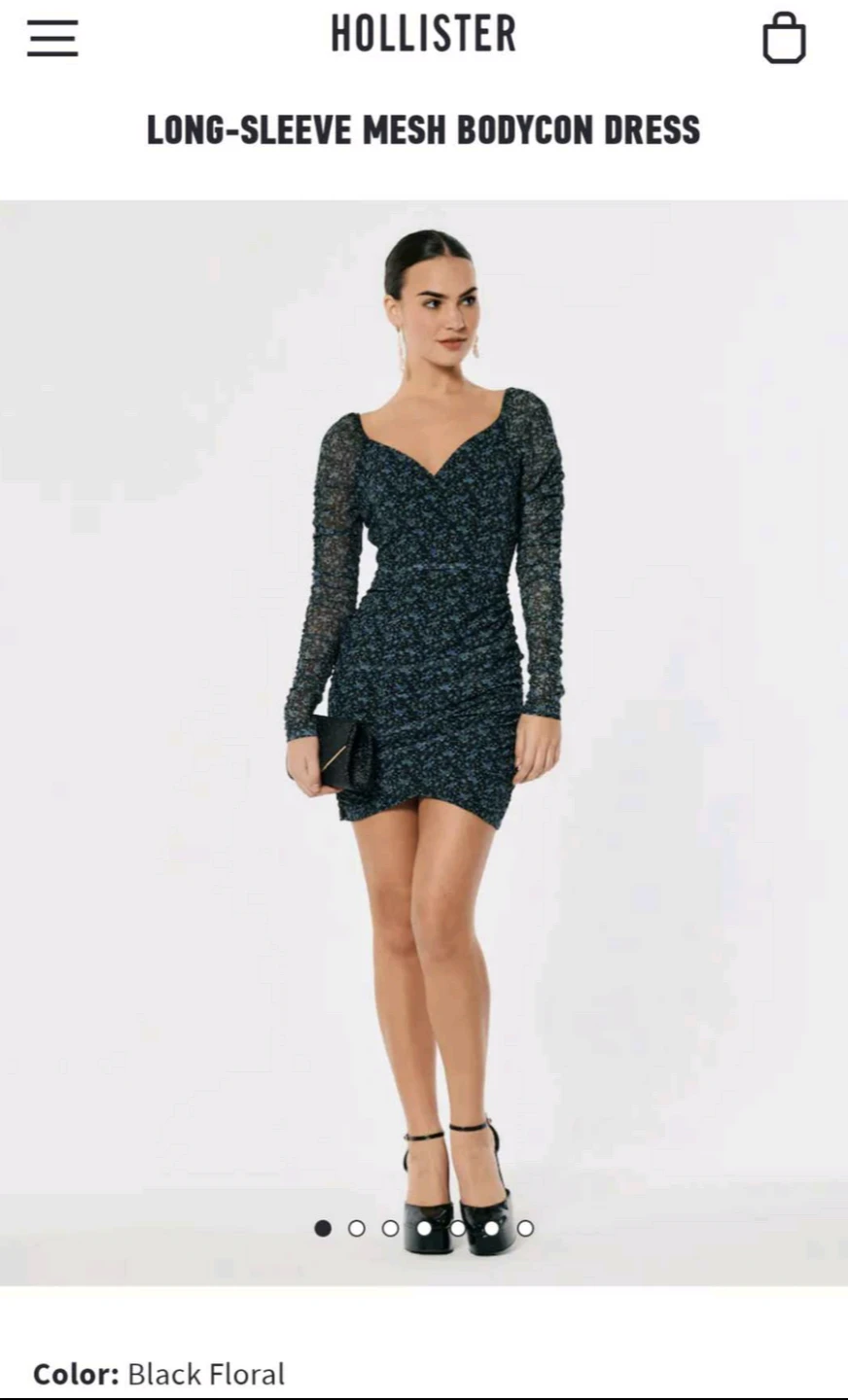 Hollister Long-Sleeve Mesh Bodycon Dress