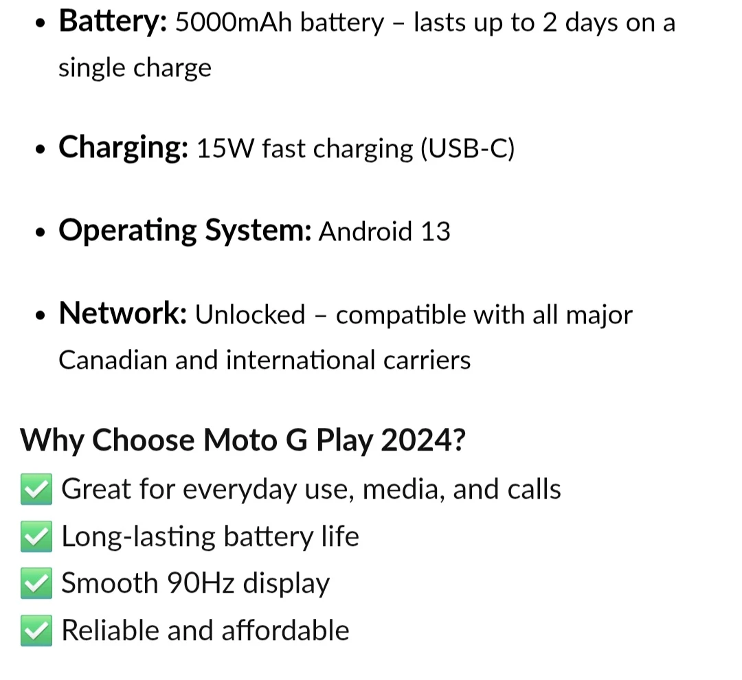 Unlocked Motorola G Play 2024 - photo 4