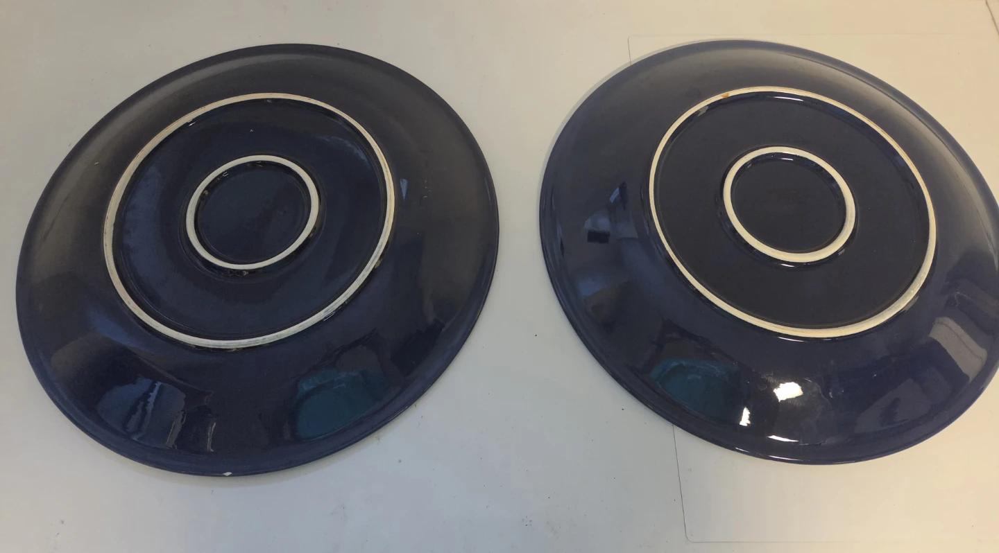 Set of 2 Dark Blue Dinner Plates - photo 2