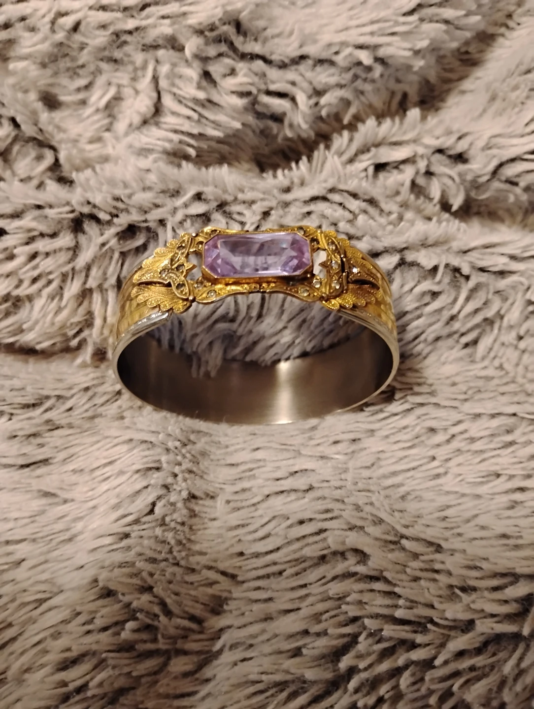 Antique Art Deco JJ White Alexandrite Gold Fill Bracelet - photo 3