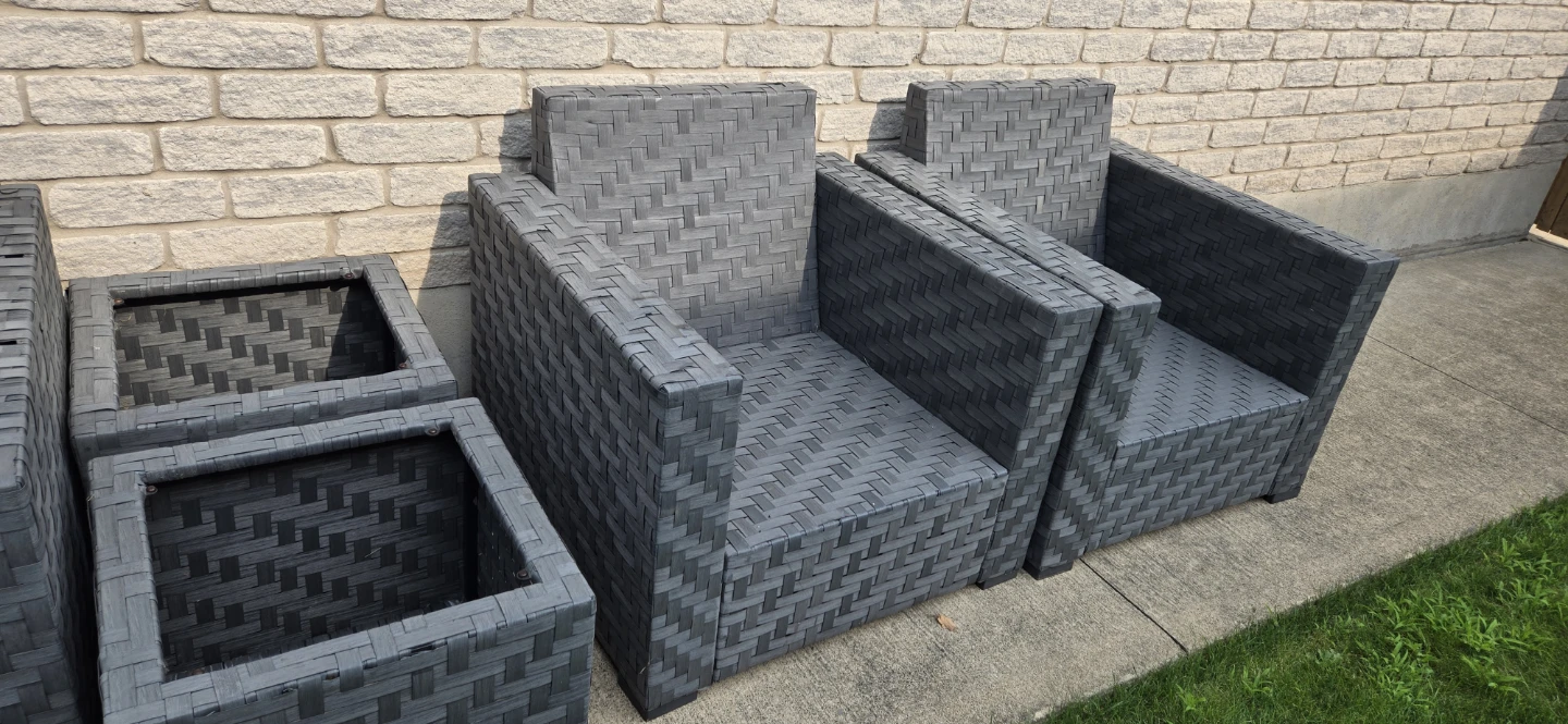 Grey Rattan Patio Furniture Set - 4 pieces - photo 3