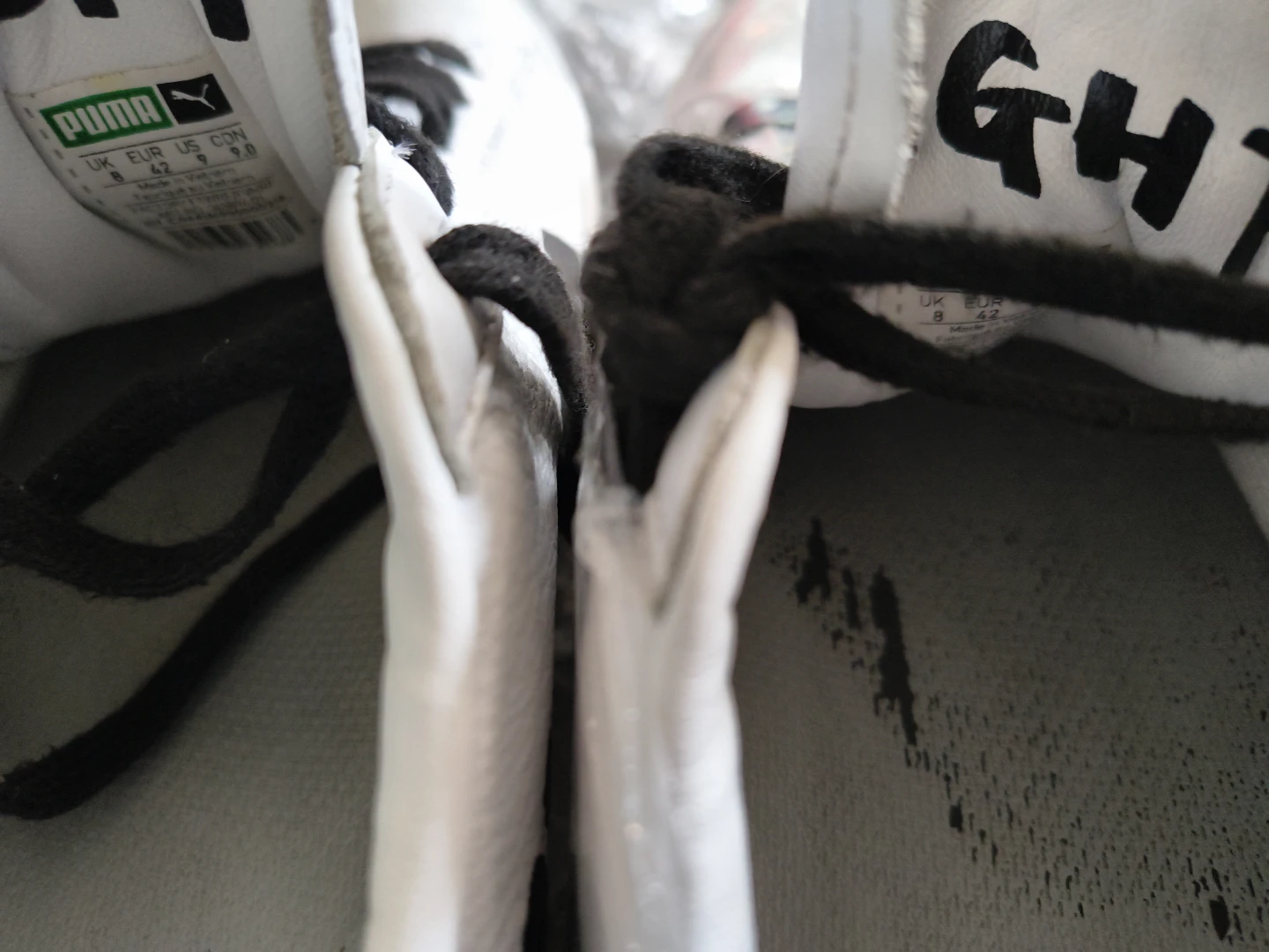 Puma White Leather Sneakers with Custom Art - photo 4
