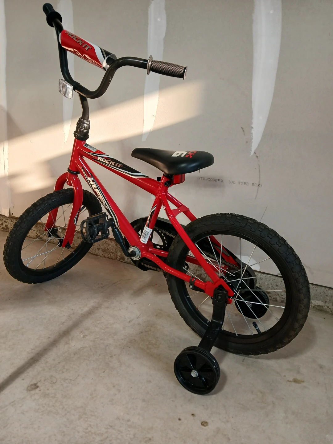 Red Huffy "ROCK IT" Kids Bicycle with Training Wheels