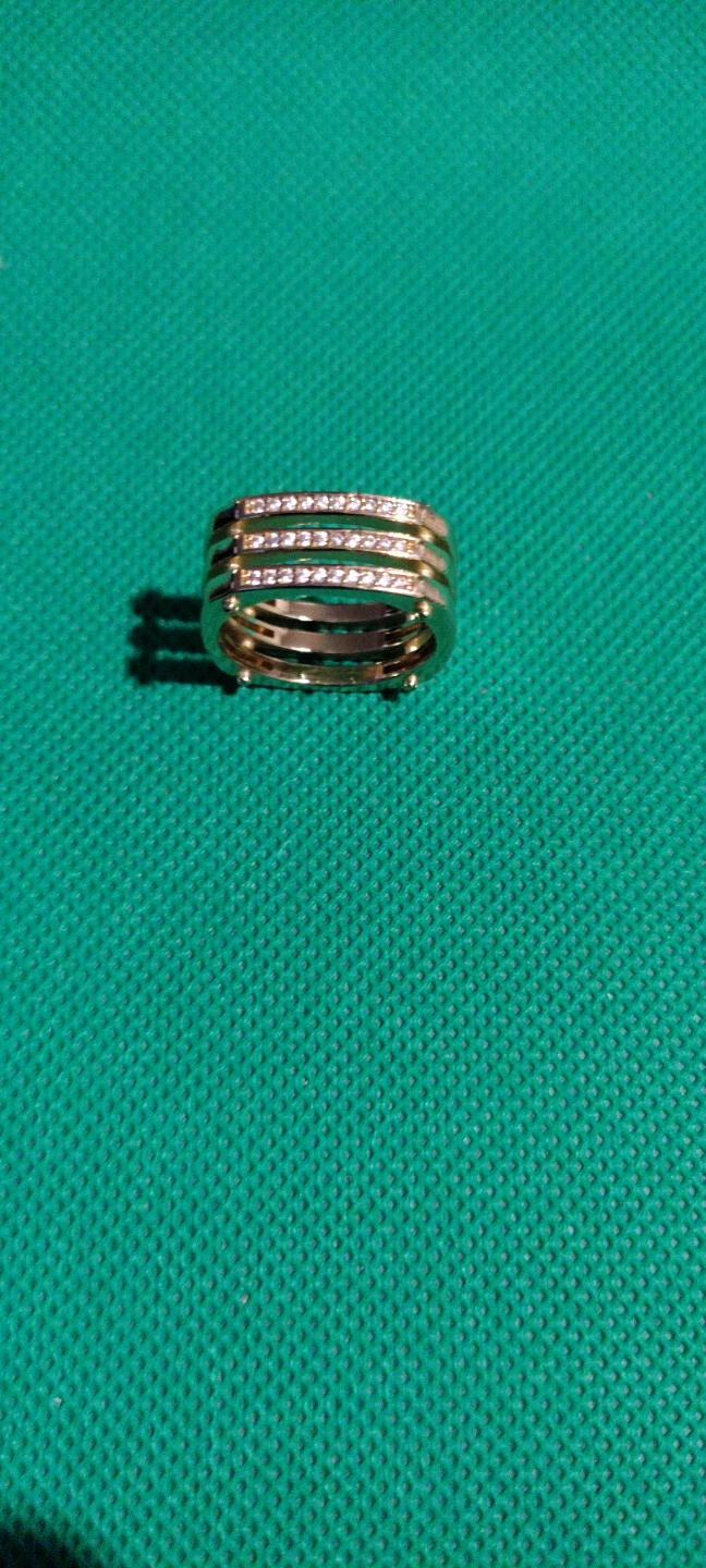 Gold-tone ring with rhinestones - photo 2