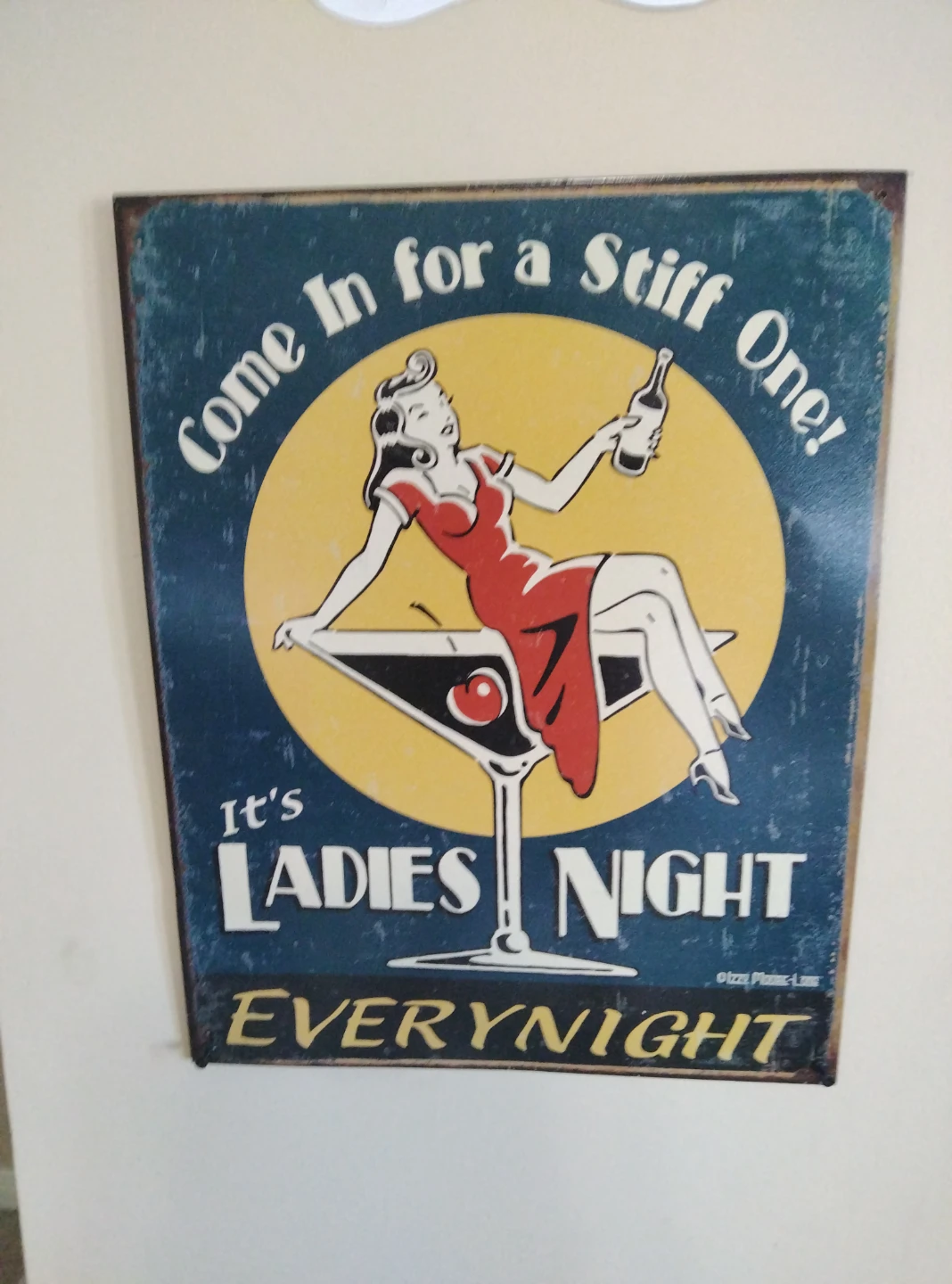Vintage Ladies Night Everynight Metal Sign