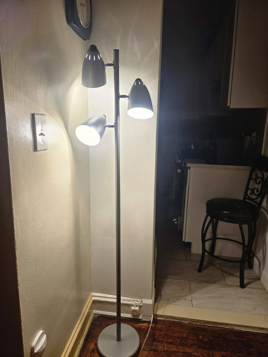 Silver 3-Head Floor Lamp - photo 2