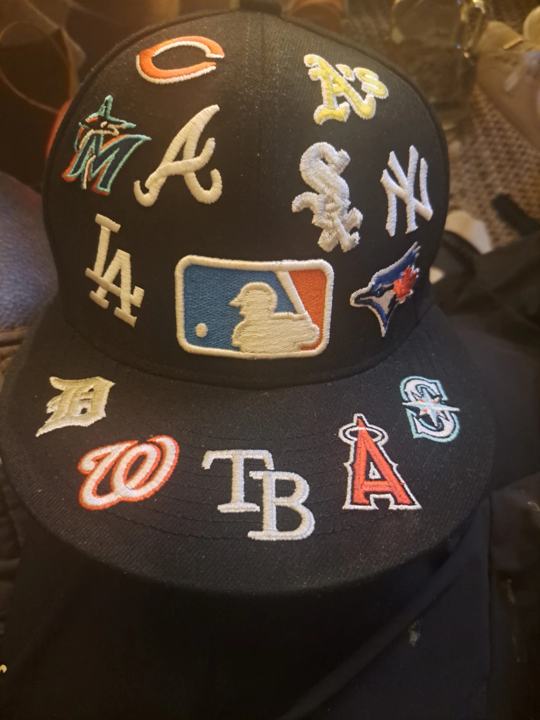 New Era Black Baseball Cap MLB Logos