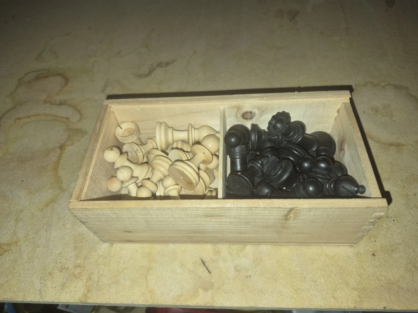 Wooden chess pieces