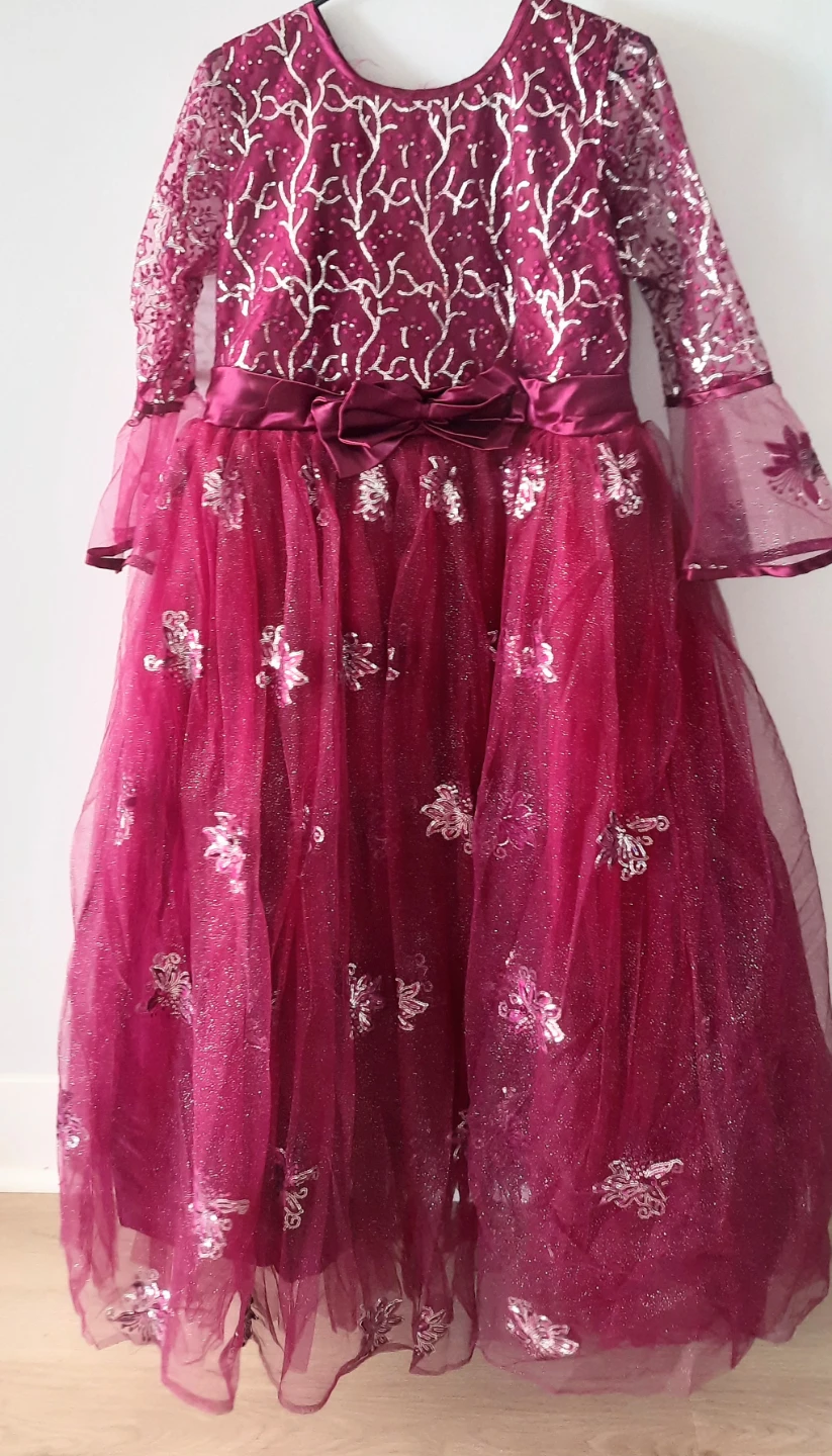 Girls Magenta Tulle Dress