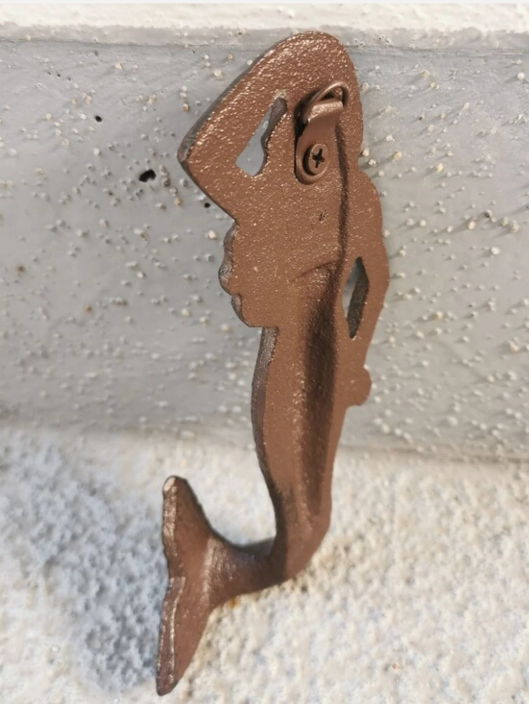 Cast Iron Mermaid Wall Decor Nude Nautical Rustic Hanging Plaque - photo 2