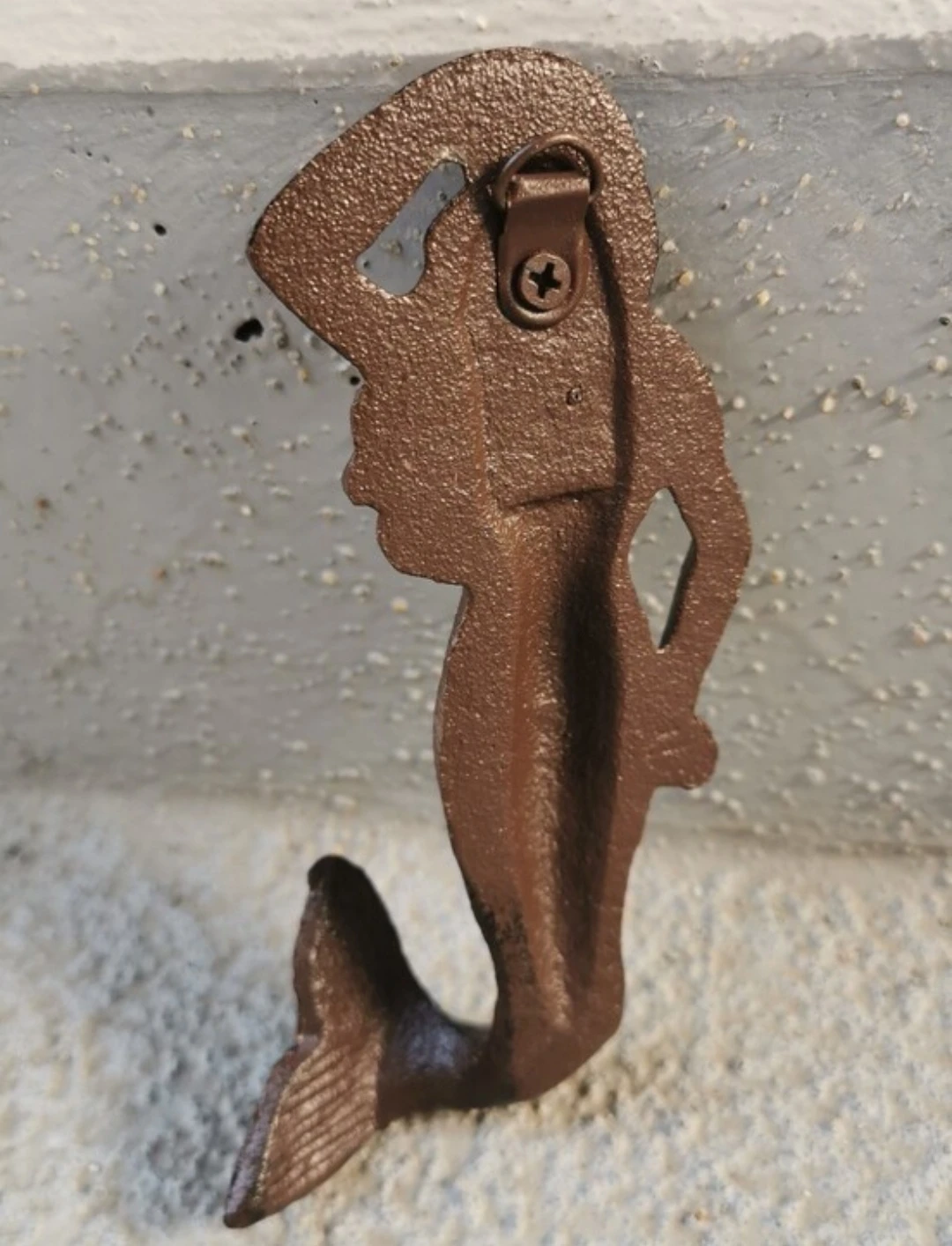 Cast Iron Mermaid Wall Decor Nude Nautical Rustic Hanging Plaque - photo 3