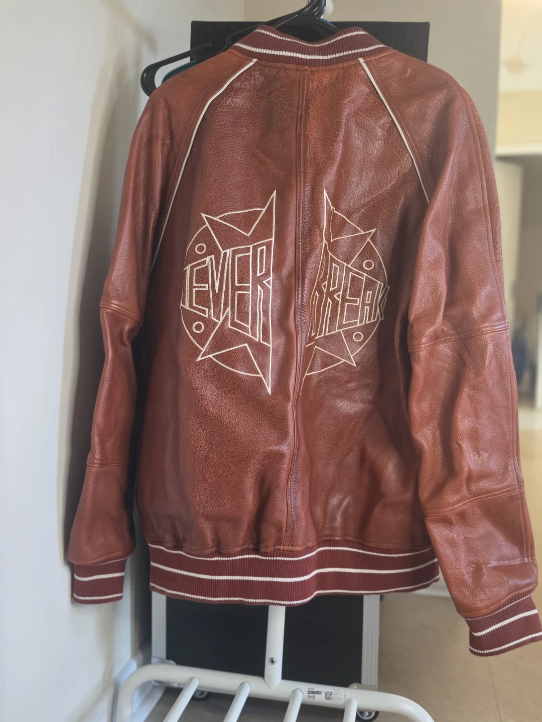 ZARA Brown Leather Varsity Jacket "Legendary Mood" - photo 2