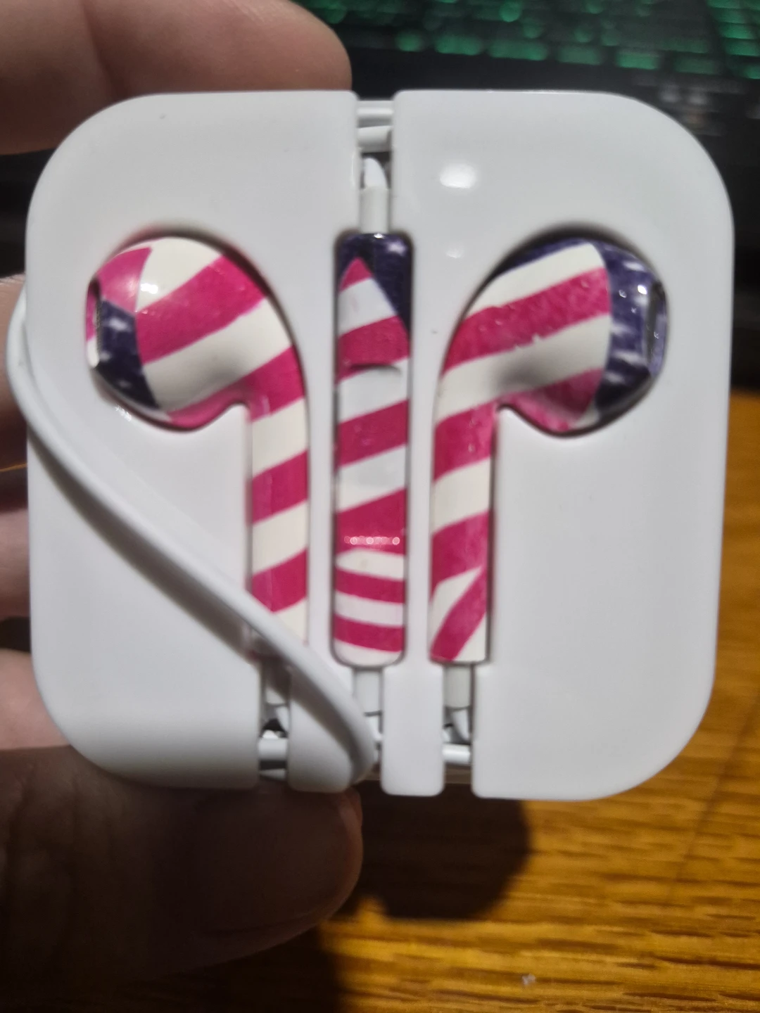 Earbuds with Patriotic Design