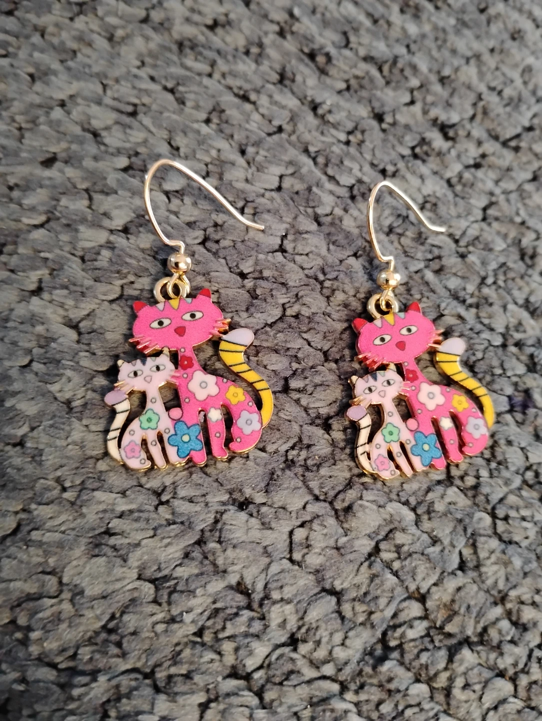 Cute Pink Cat Earrings