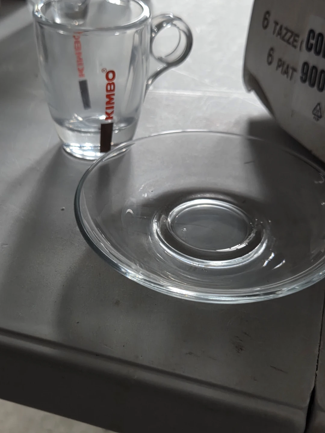 Kimbo Espresso Glass Cup and Saucer Set