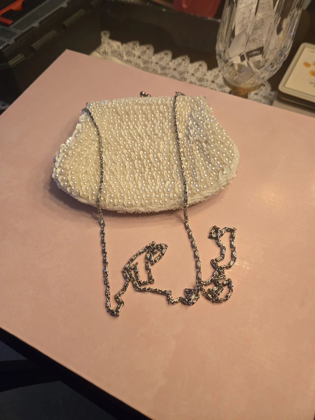 Kaiho Beaded Clutch with Chain Strap - photo 5