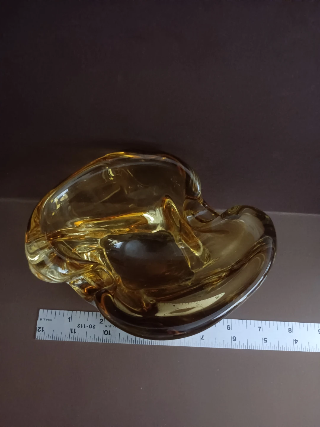 Amber Glass Ashtray - photo 3