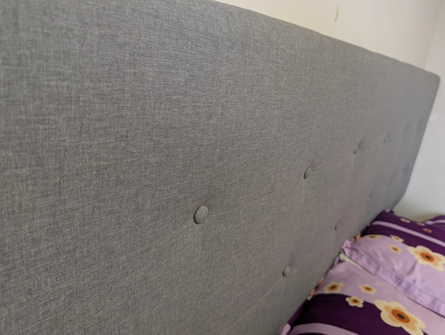 Grey Upholstered Full Bed Frame - photo 4