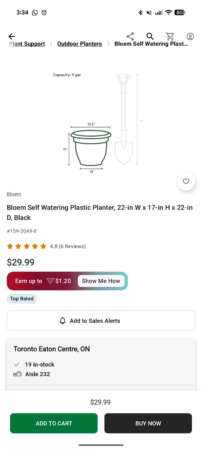 Bloem Self Watering Plastic Large Planter - photo 3