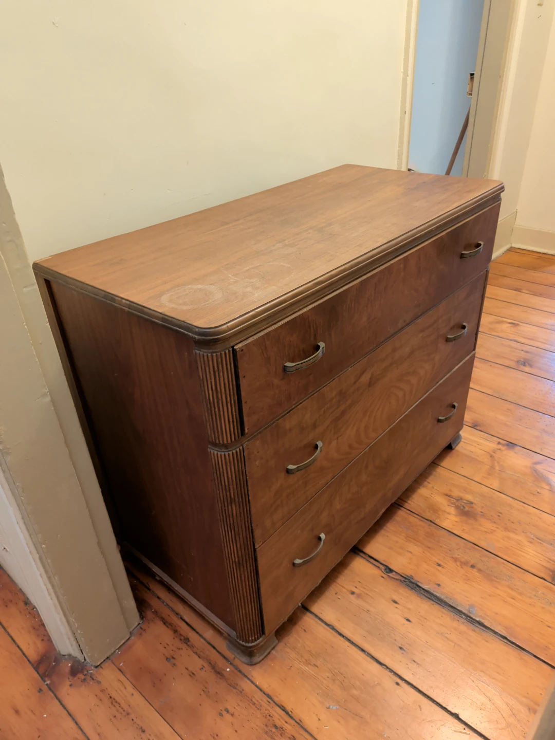 Vintage Wooden Dresser with 3 Drawers