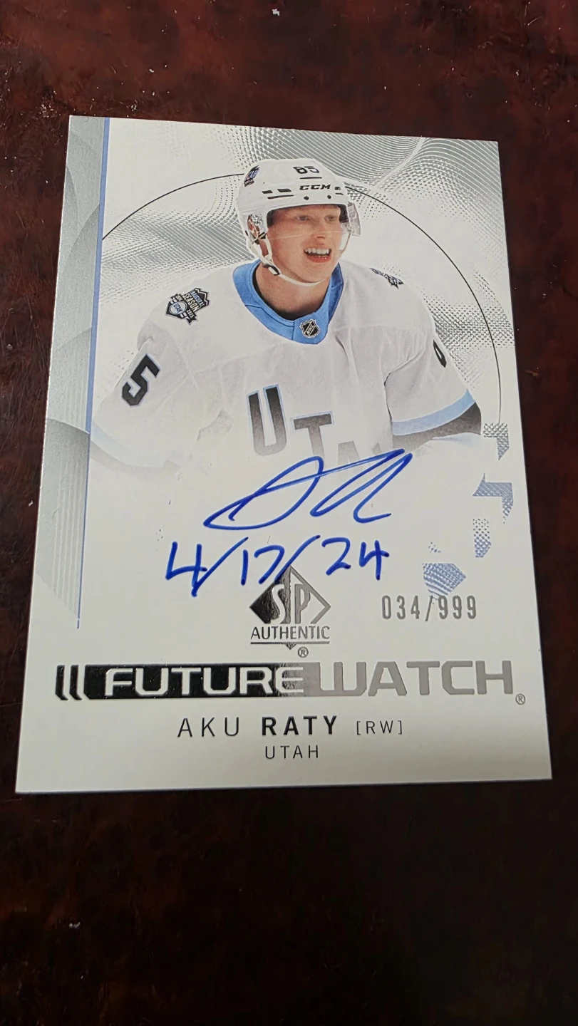 Aku Raty Autographed 2023-24 U.D. SP Authentic Future Watch
